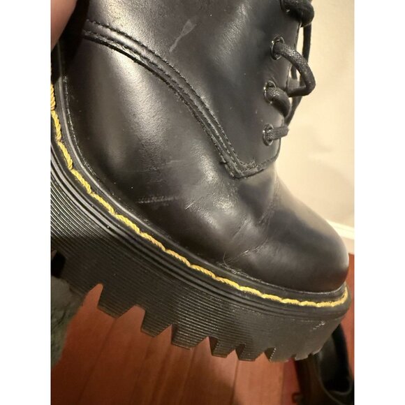 Dr. Doc Martens Salome Womens Size 7L Black Smooth Leather Platform Heels Shoes - Picture 11 of 13